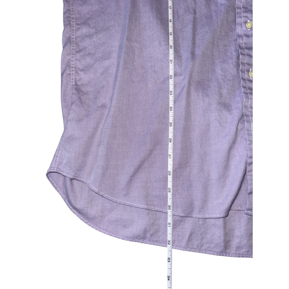 Burberry London Mens Lavender Oxford Shirt Nova Check Flip Cuff Size 17 L USA - Picture 7 of 8